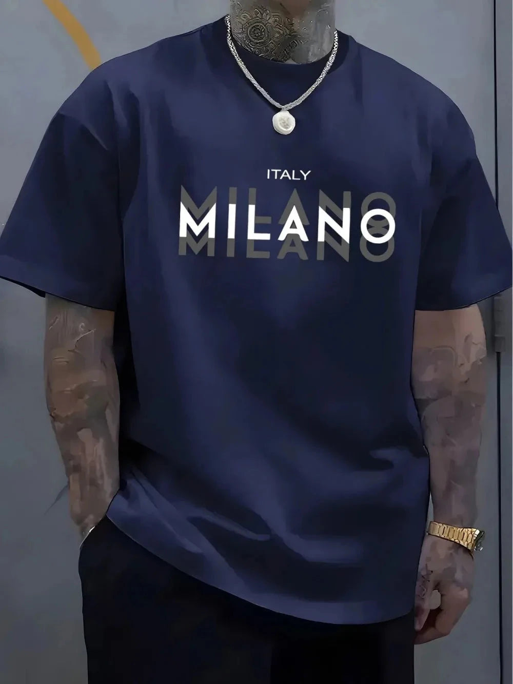 Men's summer casual comfortable breathable round neck GlowCart