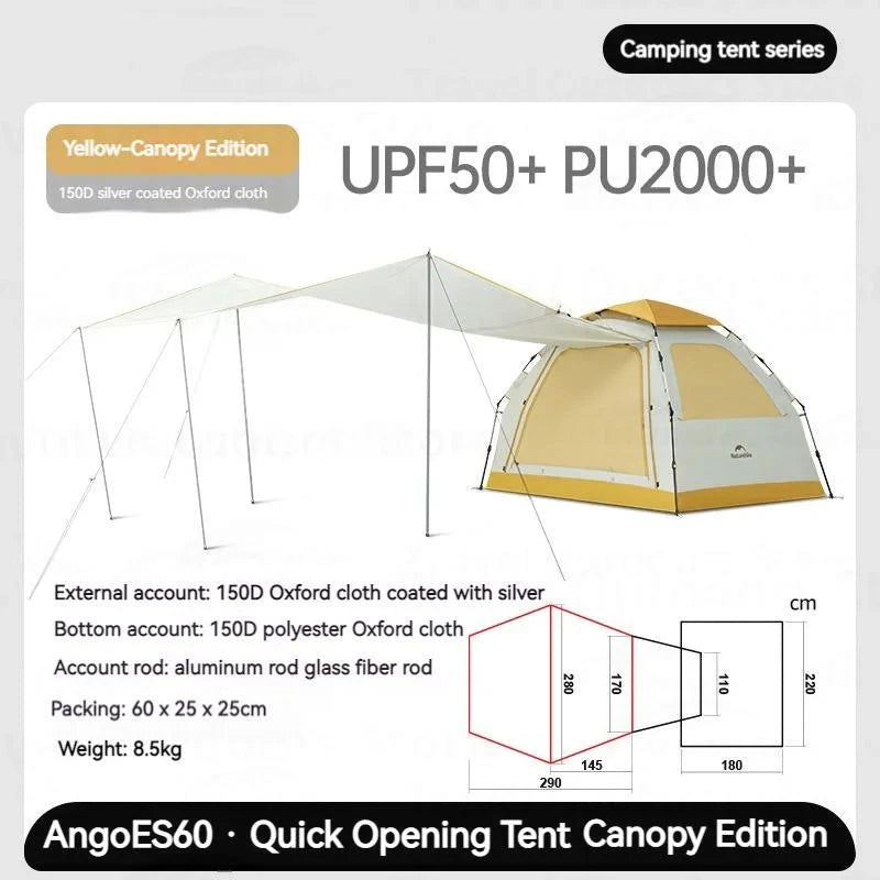 Naturehike Ango ES60 One-Click Tent 2-3 Persons Quick GlowCart