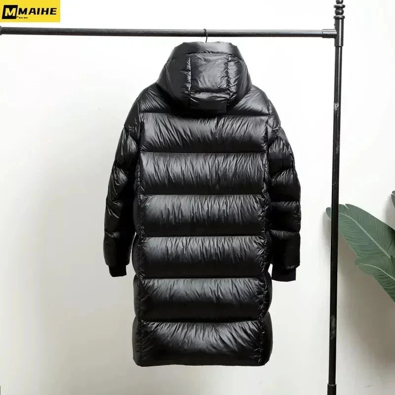 -30 ℃ Cold-proof Long Down Jacket Men's Light Luxury Black GlowCart