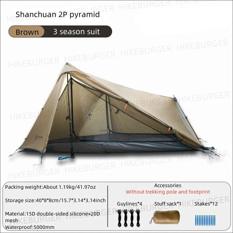 ASTAGEAR Shanchun 2P Ultralight Tarp Tent Outdoor Camping GlowCart