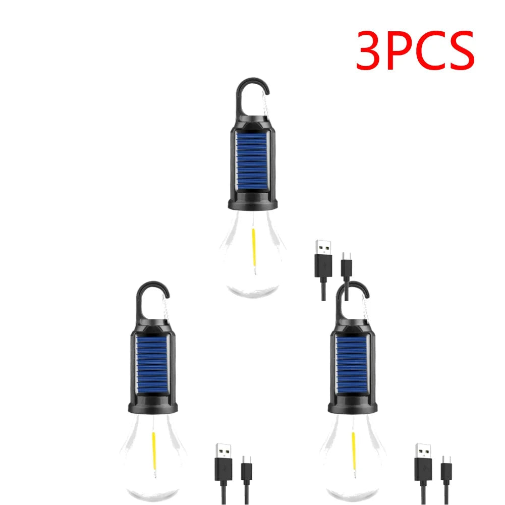 2-5PCS Solar Powered LED Lighting Lantern USB Charging GlowCart