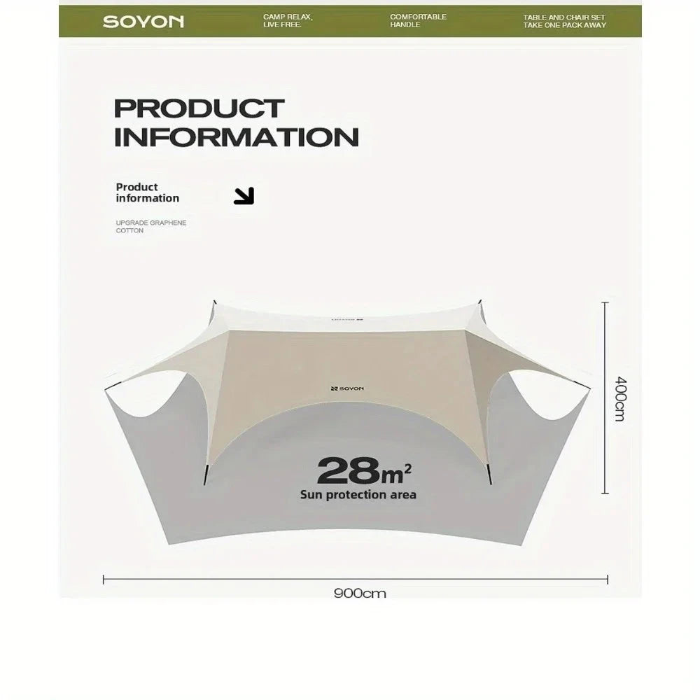 Outdoor camping blackout hexagonal canopy tent instant GlowCart