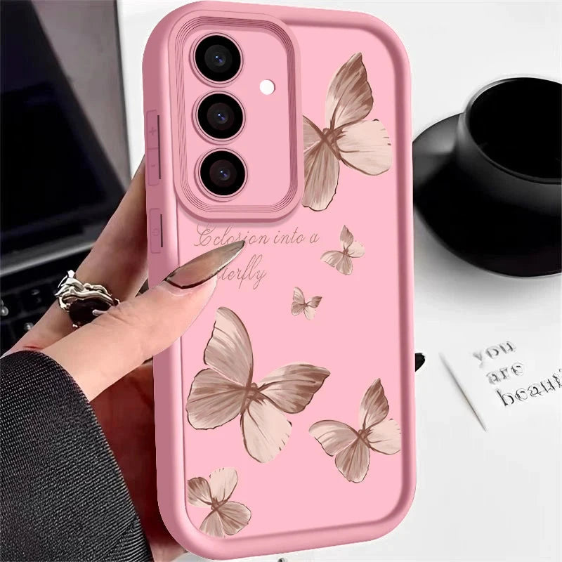 Gold Butterfly Soft TPU Case For Samsung Galaxy A55 A17 A54 GlowCart