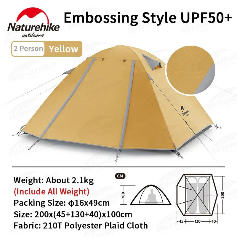 Naturehike P Series Camping Tent Ultralight Double Layer GlowCart