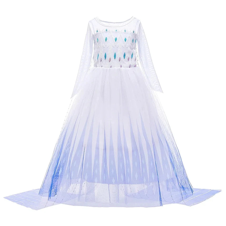 Princess Dress for Girls Elsa Anna Cosplay Costume Kids Jasmine Belle Cinderella Aurora Halloween Christmas Party Elegant Dress GlowCart