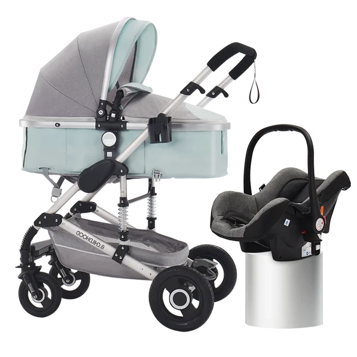 Baby Stroller ,Portable Baby Carriage,Fold Pram,Aluminum Frame High Landscape Stroller,for Newborn Baby trolley car seat GlowCart