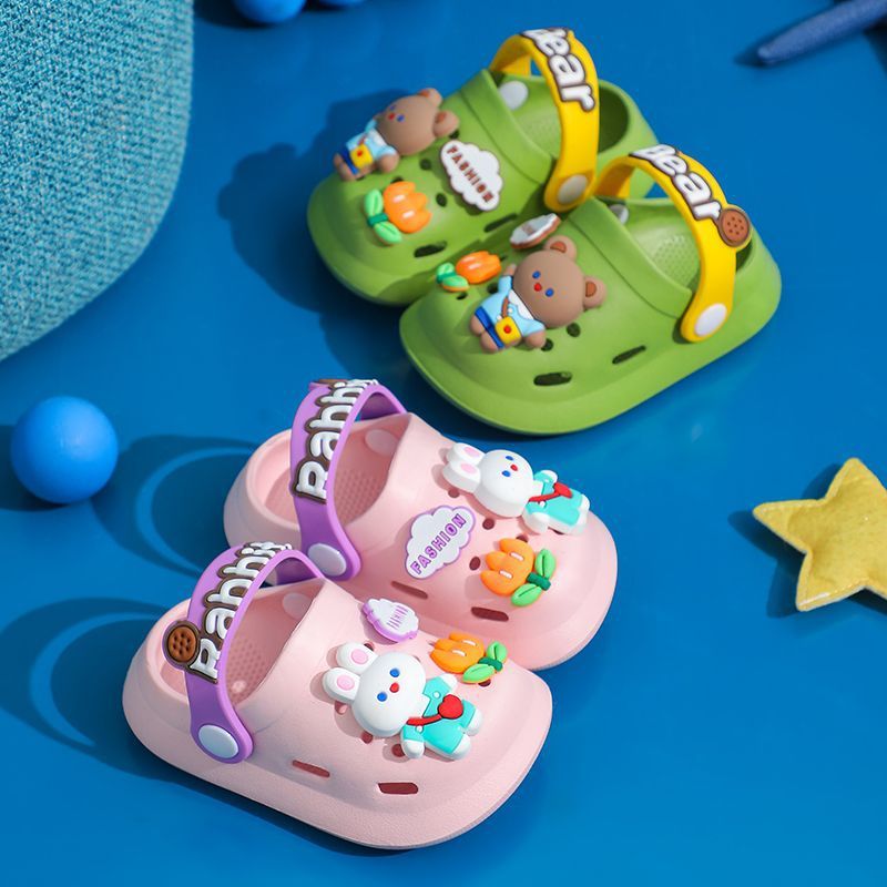 Children's Slippers Summer Cute Outdoor Soft Bottom Non-slip Boys And Girls Sandals Infant Kid Baby Hole Shoes GlowCart