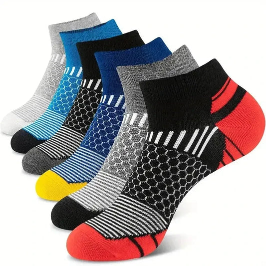 6 pairs Men's Short Sports Socks - Moisture-Wicking, Breathable, All-Season Athletic Socks GlowCart