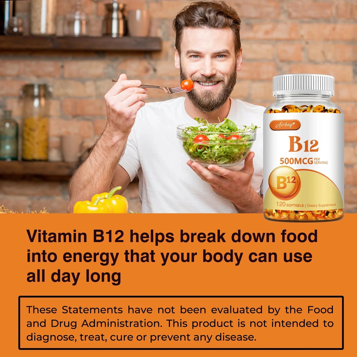Vitamin B12 - for Mood, Brain, Nervous System, Energy, GlowCart