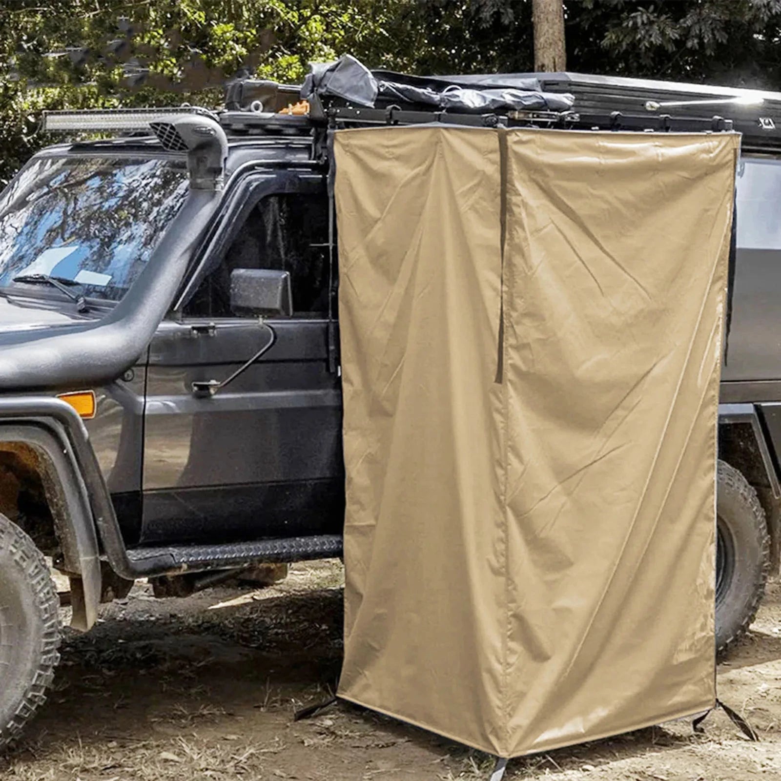 Portable Vehicle Side Shower Tent Automotive RV Tailgate Van GlowCart