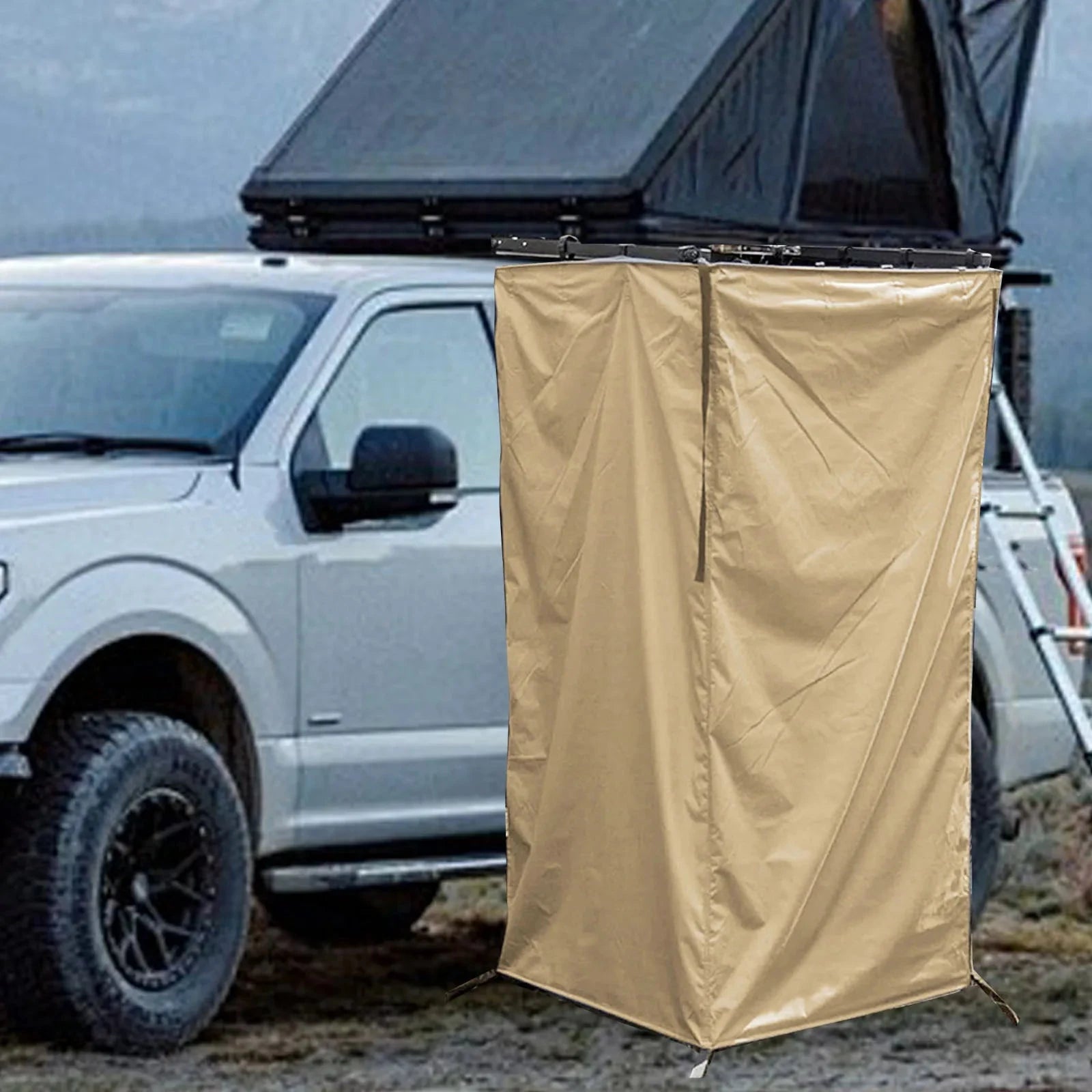 Portable Vehicle Side Shower Tent Automotive RV Tailgate Van GlowCart