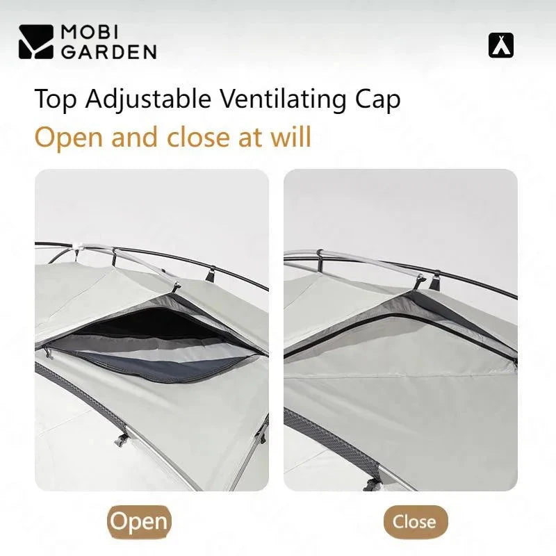 MOBI GARDEN Camping Tent  Royal Castle 150D Oxford With Snow GlowCart