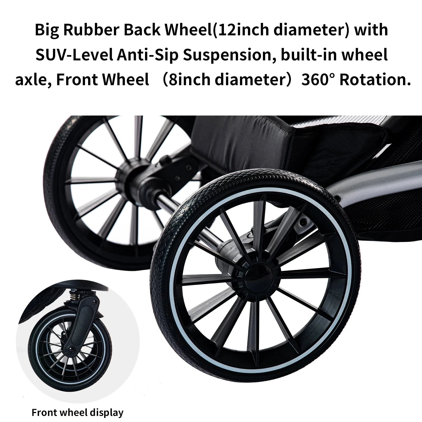 Reversible Stroller,Compact Stroller with Big Wheels,Adjust to Seat & Lying,Foldable Portable Baby Carriage for Newborn Toddler GlowCart