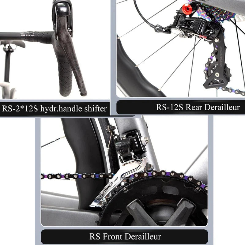 2025 TWITTER Gravel V3 Carbon Fiber Gravel Bike 700*40C SENSAH RS-2*12S Hydraulic Brake Bicycle With Carbon Wheels For Men Women GlowCart