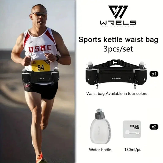 WRELS Outdoor Sports Running Waterproof Utralthin Waist Bag Runner Belt Hydration Running Belt with Water Bottle Running Pack GlowCart