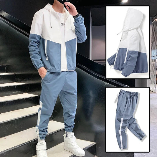 2025 Men Tracksuit Casual Joggers Hooded Sportswear Jackets GlowCart