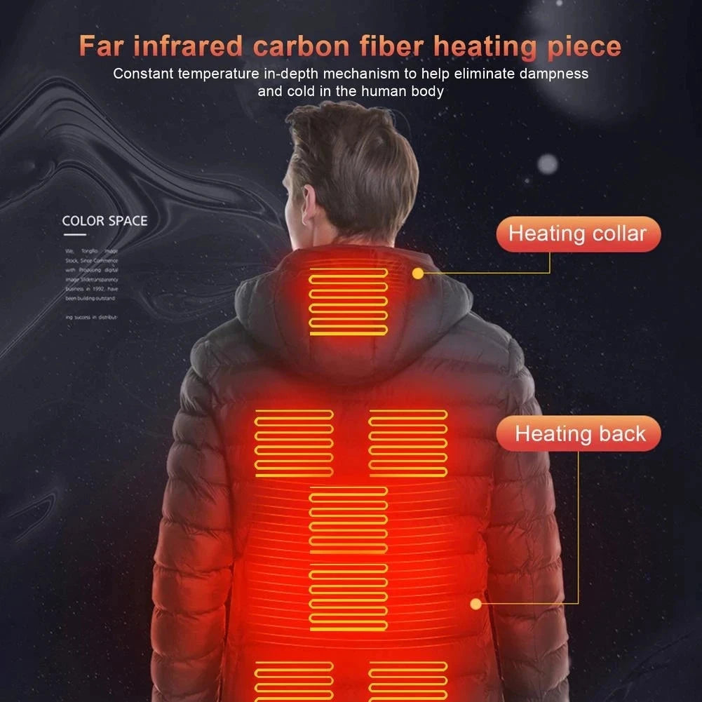 Men Heated Jacket USB Winter Outdoor Electric Heating male GlowCart