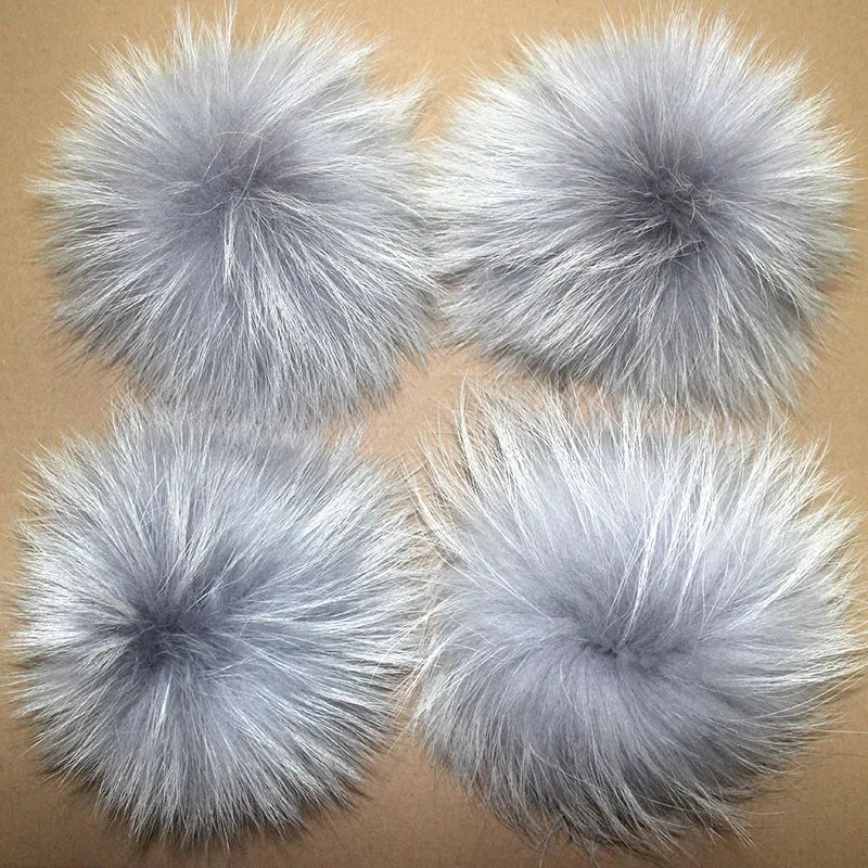 5pcs/ Lot DIY Big 15cm Pompon Raccoon Fox Fur Pom Poms Fur GlowCart