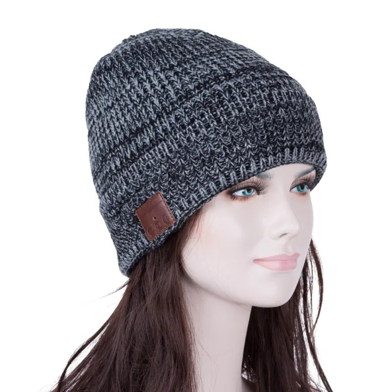 Wireless Bluetooth Headphones Beanies Cap Earphone With Mic Winter Warm Music Caps Fashion Mixed Color Knitted Hedging Hat GlowCart
