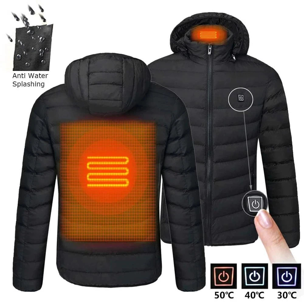 Men Heated Jacket USB Winter Outdoor Electric Heating male GlowCart