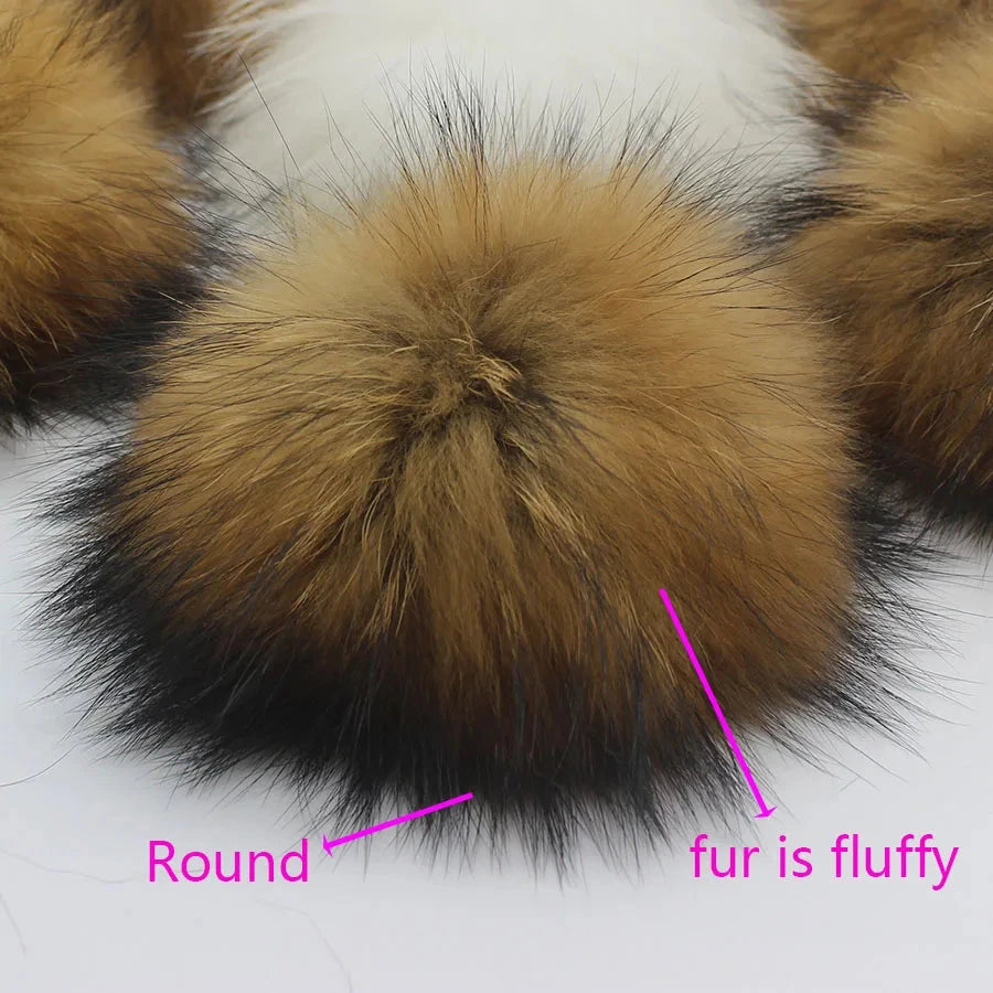 5pcs/ Lot DIY Big 15cm Pompon Raccoon Fox Fur Pom Poms Fur GlowCart