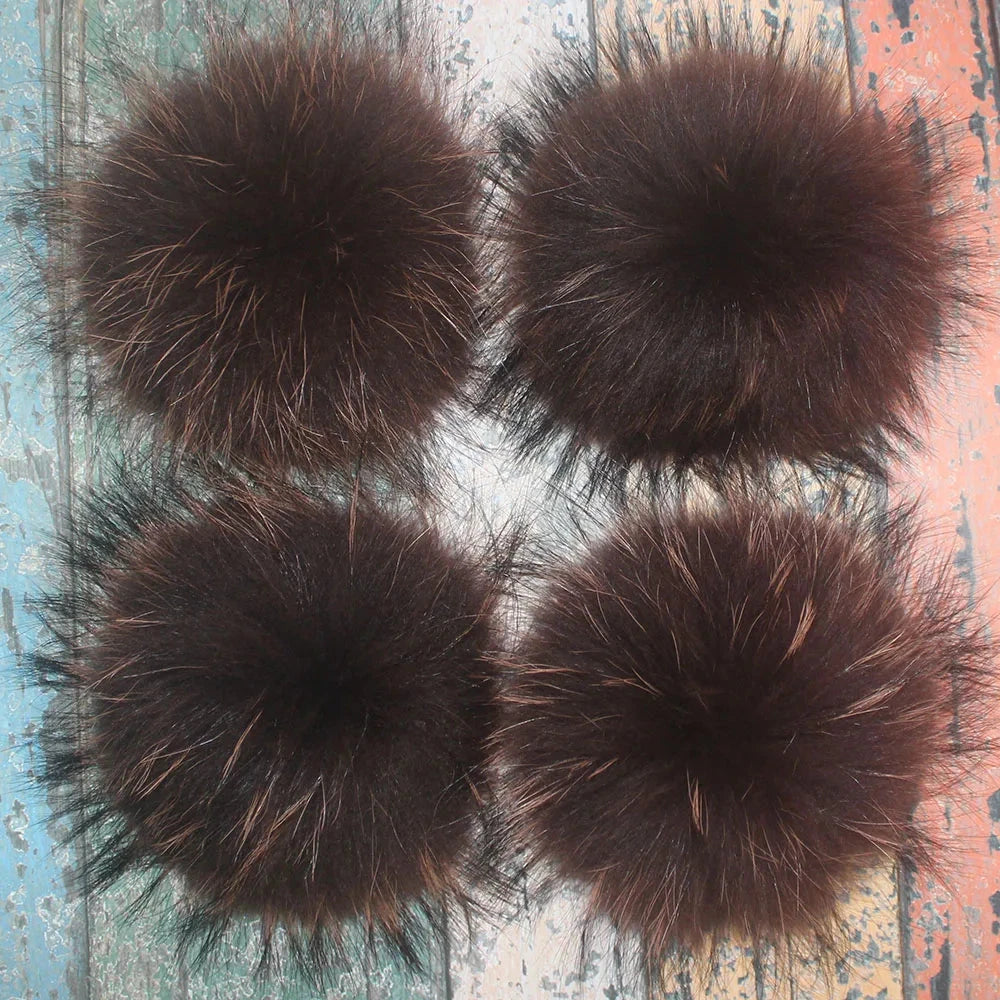 5pcs/ Lot DIY Big 15cm Pompon Raccoon Fox Fur Pom Poms Fur GlowCart