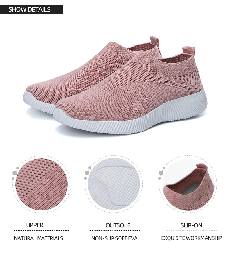 Women Vulcanized Shoes High Quality Women Sneakers Slip On GlowCart