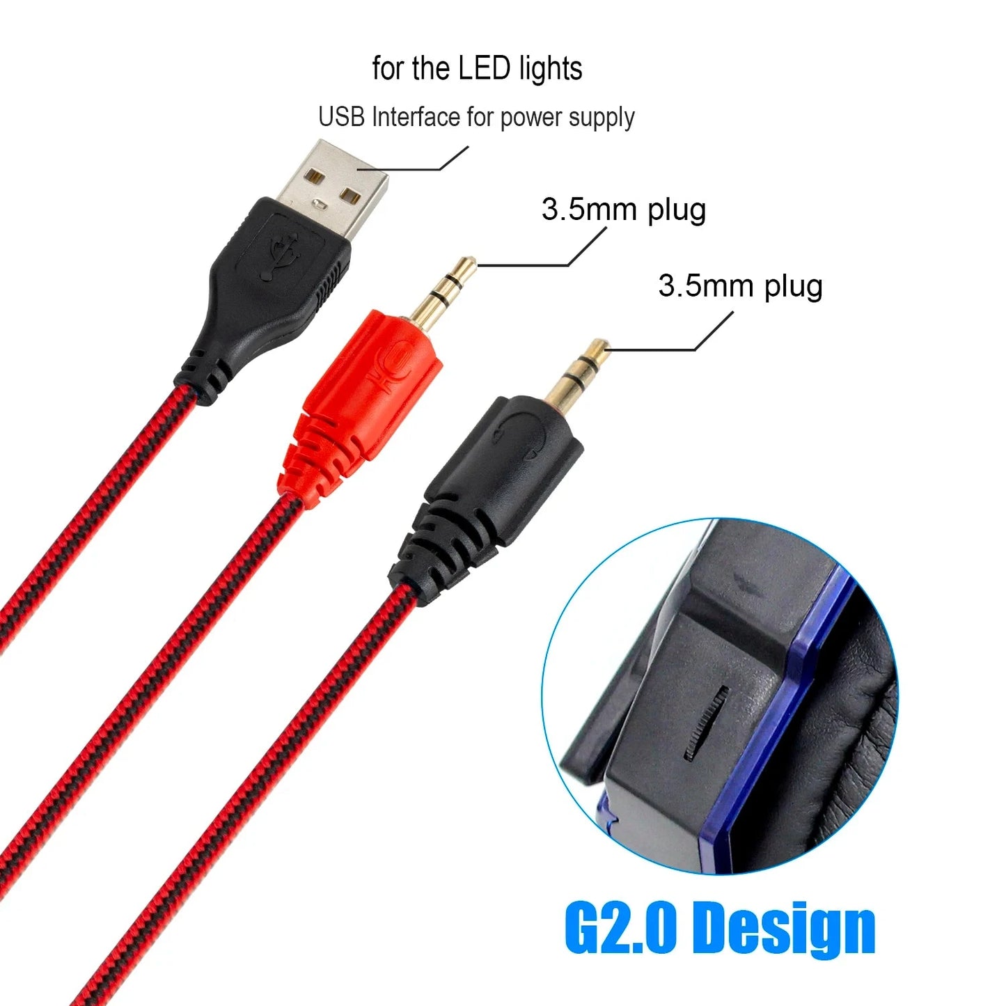 Professional Led Light Wired Gaming Headphones With GlowCart