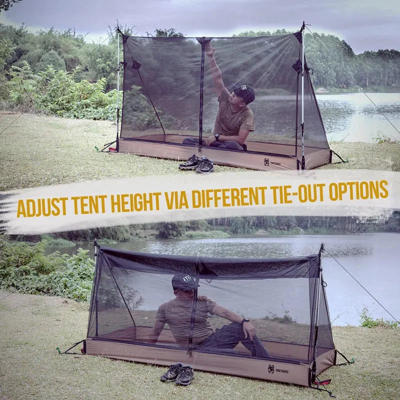 OneTigris Outdoor Mesh Inner Tent 1 person Camping Shelter GlowCart