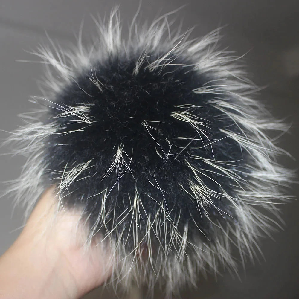 5pcs/Lot Natural Real Fur Pompoms For Knit Hats Caps GlowCart