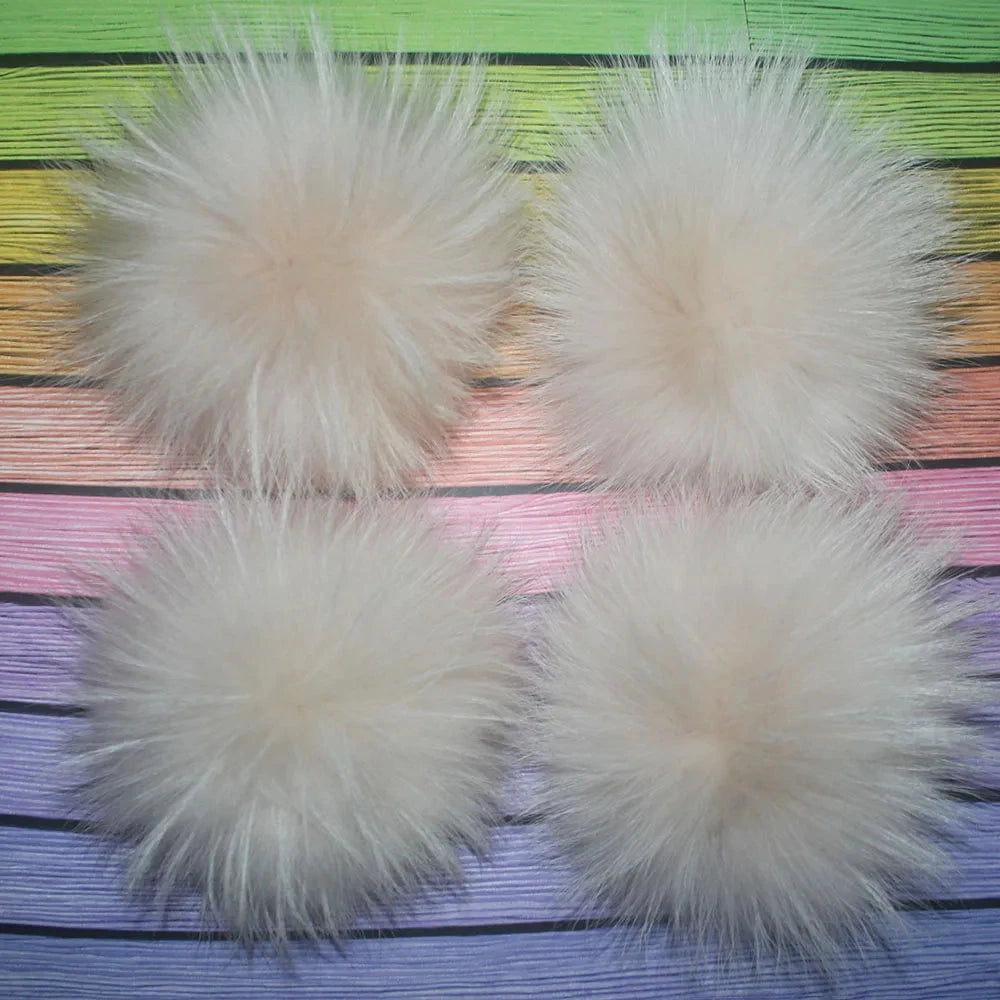 5pcs/ Lot DIY Big 15cm Pompon Raccoon Fox Fur Pom Poms Fur GlowCart