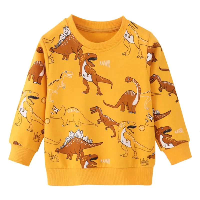Jumping Meters New Arrival Autumn Winter Animals Print Boys Girls Sweatshirts Cotton Dinosaur Hoodies Children's Sport Shirt Kid GlowCart