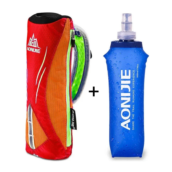 AONIJIE E908 500ml Running Hand-held Water Bottle Kettle Holder Wrist Storage Bag Hydration Pack Hydra Fuel Soft Flask Marathon GlowCart