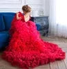 Red Gauze Ball Gown Dress for Girls Princess Style Floral GlowCart