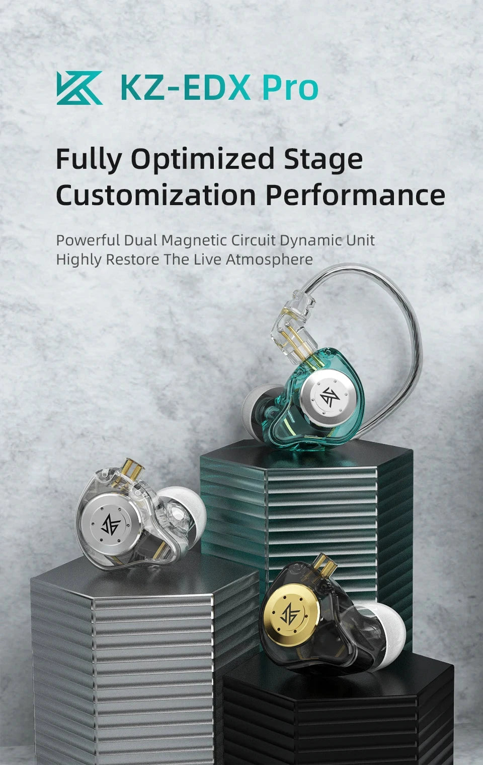 KZ EDX Pro Earphones Dynamic In Ear Monitor HiFi Wired GlowCart