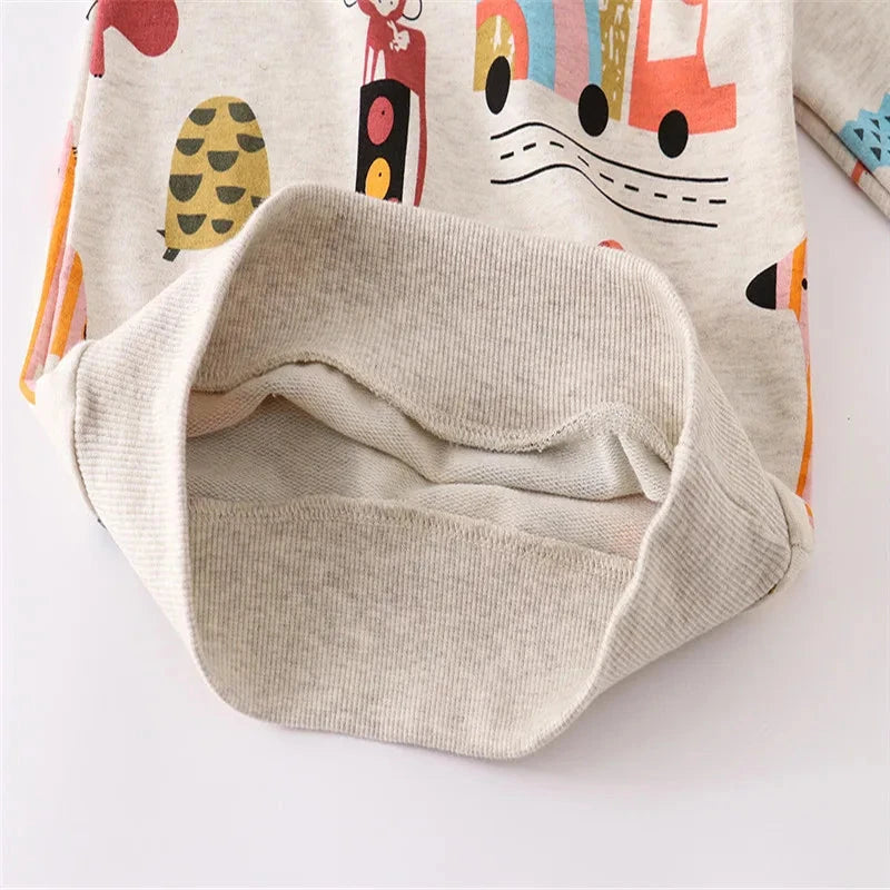 Jumping Meters New Arrival Autumn Winter Animals Print Boys Girls Sweatshirts Cotton Dinosaur Hoodies Children's Sport Shirt Kid GlowCart