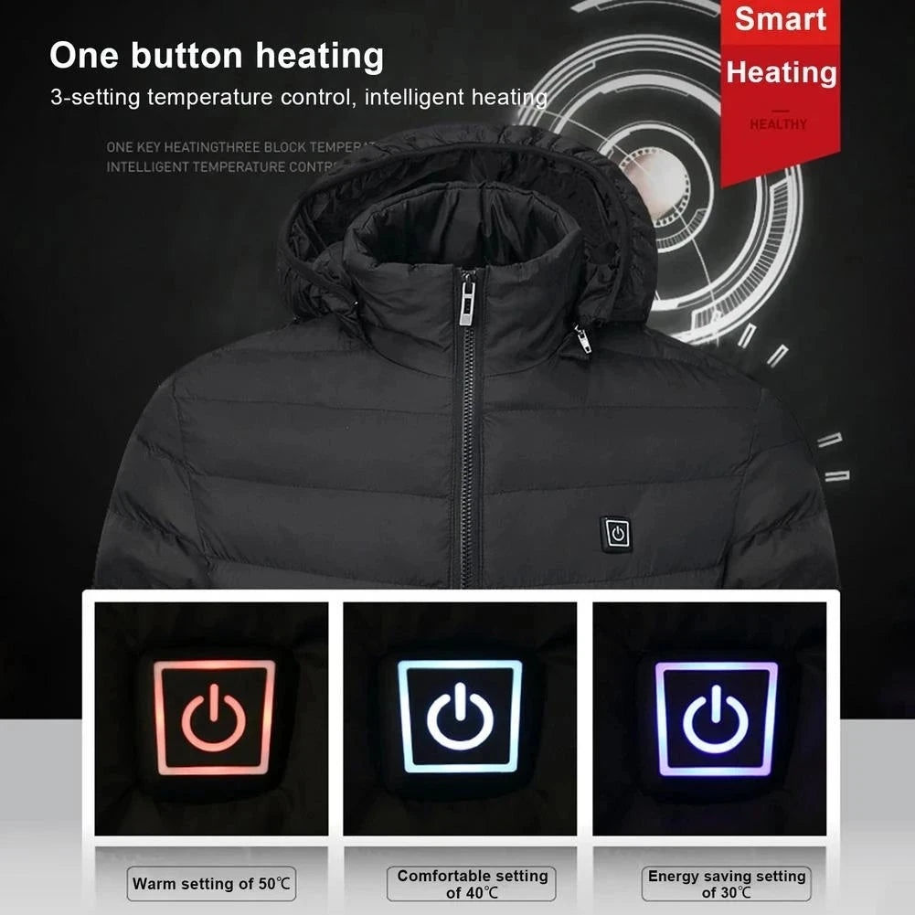 Men Heated Jacket USB Winter Outdoor Electric Heating male GlowCart