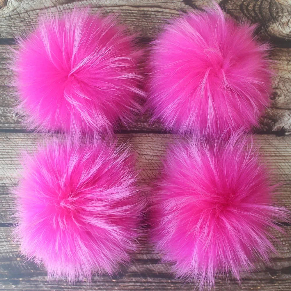 5pcs/ Lot DIY 14-15cm Large Red Black White Raccoon Fur GlowCart