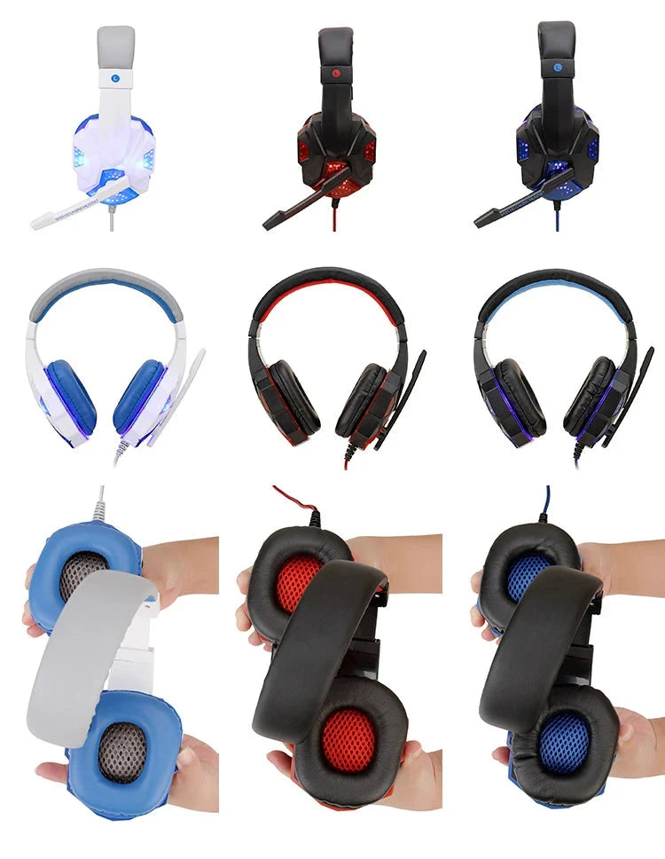 Professional Led Light Wired Gaming Headphones With GlowCart
