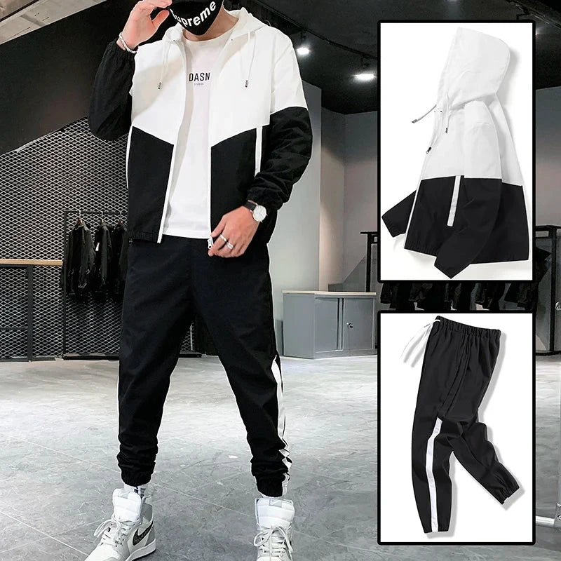 2025 Men Tracksuit Casual Joggers Hooded Sportswear Jackets GlowCart