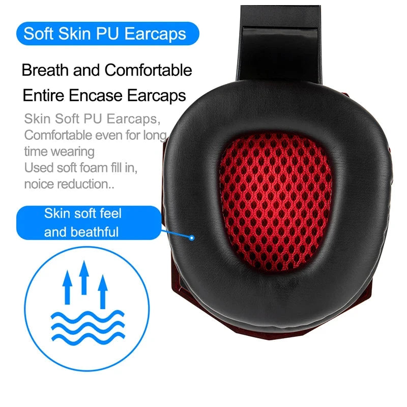 Professional Led Light Wired Gaming Headphones With GlowCart