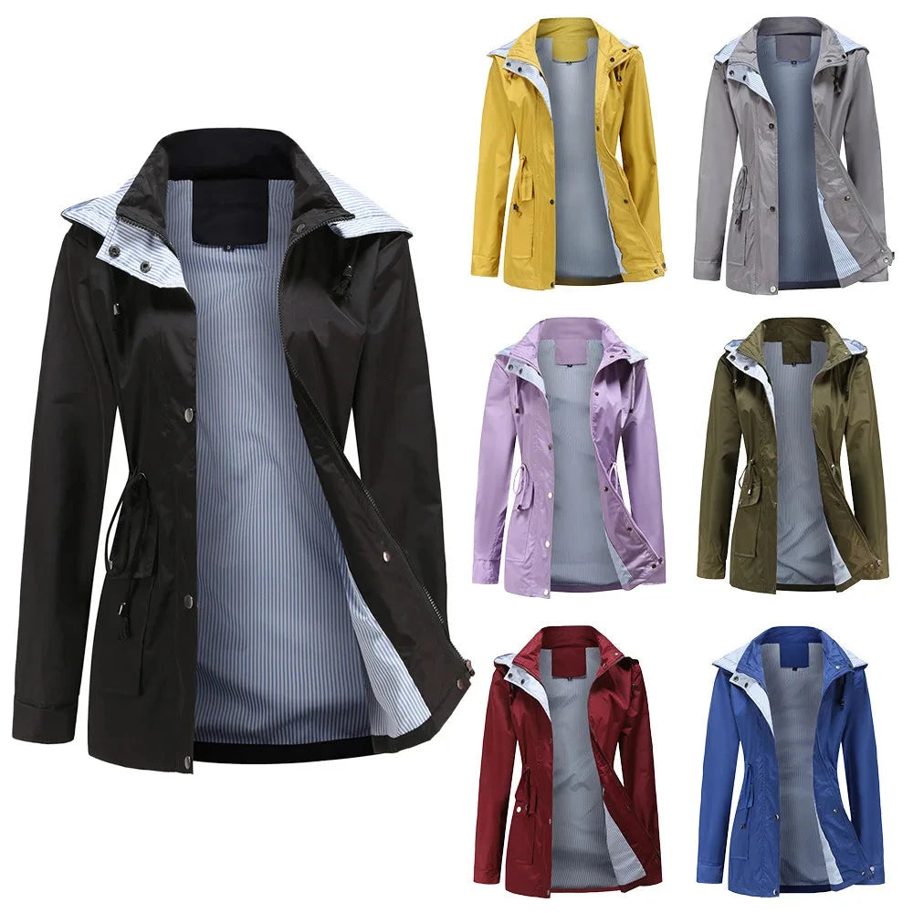 Purple Hooded Jacket for Spring 2025 Women's Office Fashion GlowCart