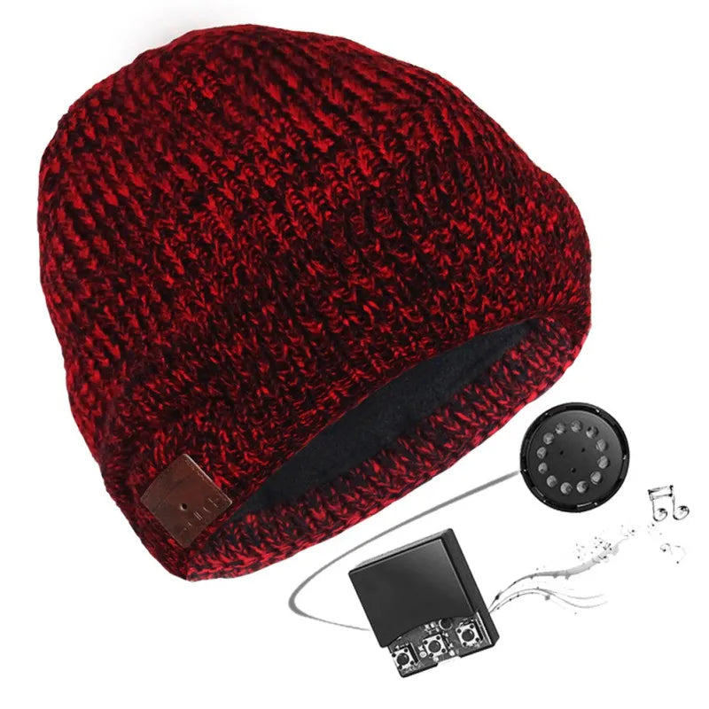Wireless Bluetooth Headphones Beanies Cap Earphone With Mic Winter Warm Music Caps Fashion Mixed Color Knitted Hedging Hat GlowCart