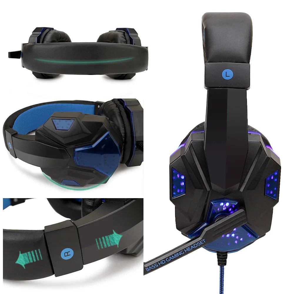 Professional Led Light Wired Gaming Headphones With GlowCart