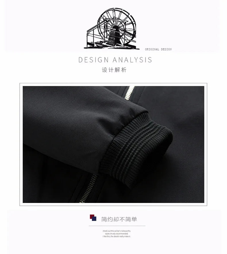 Men Bomber Jacket Thin Slim Long Sleeve baseball Jackets