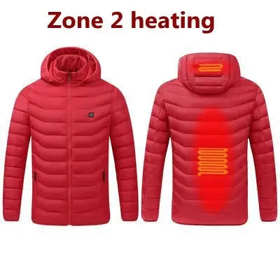 Men's parka Winter Warm USB Heating Jackets Smart Thermostat GlowCart