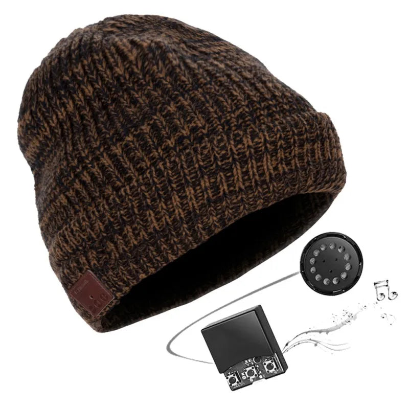 Wireless Bluetooth Headphones Beanies Cap Earphone With Mic Winter Warm Music Caps Fashion Mixed Color Knitted Hedging Hat GlowCart