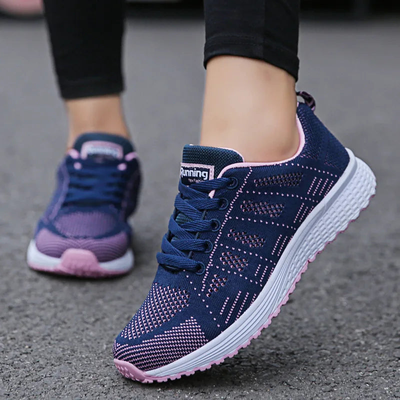 Women Casual Shoes Fashion Breathable Walking Mesh Flat