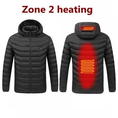 Men's parka Winter Warm USB Heating Jackets Smart Thermostat GlowCart