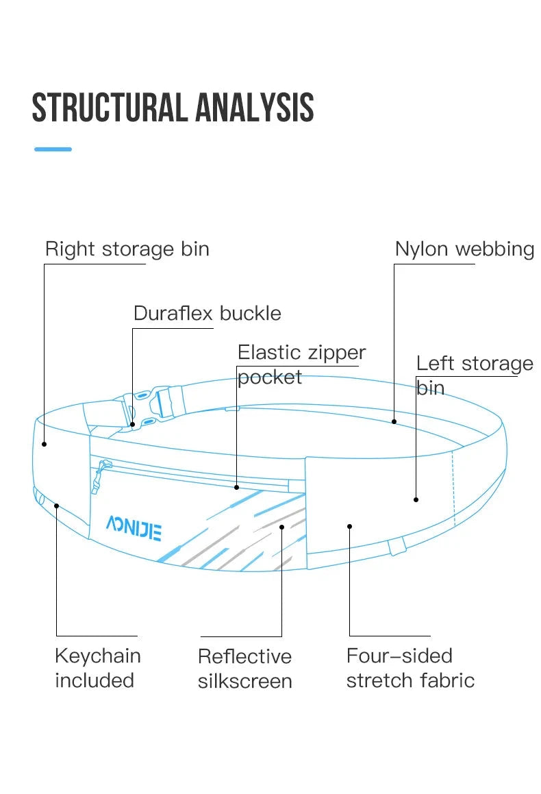 Aonijie W8105-Running Fanny Pack Lightweight Comfortable Hydration Fanny Pack Sport Pockets For Jogging Fitness Gym Hiking GlowCart